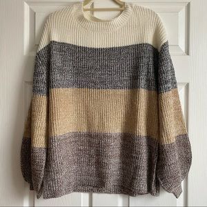 Pink Lily - NWOT oversized Striped Knit Sweater - Sz M